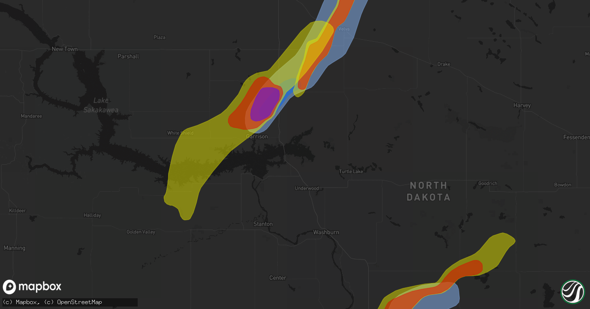 Hail map in Coleharbor, ND on June 29, 2026