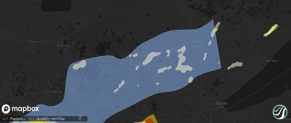 Hail map in Coleraine, MN on June 29, 2026