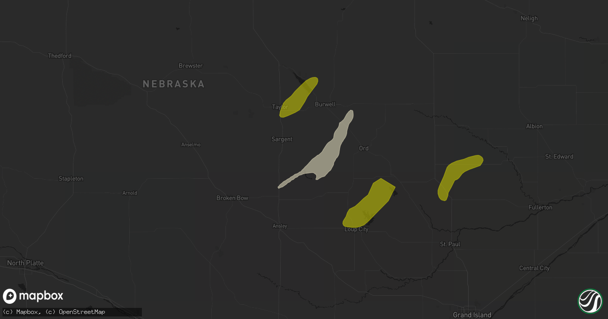 Hail map in Comstock, NE on June 29, 2026