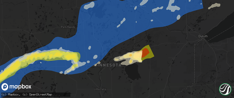 Hail map in Crosby, MN on June 29, 2026