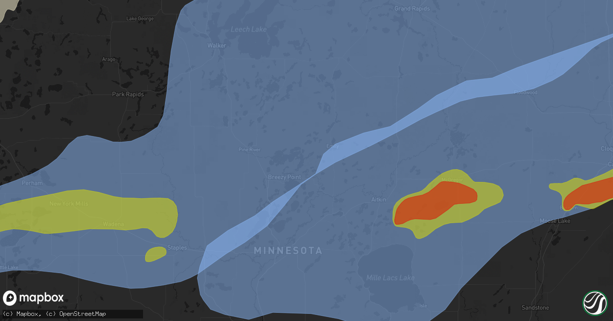 Hail map in Crosslake, MN on June 29, 2026
