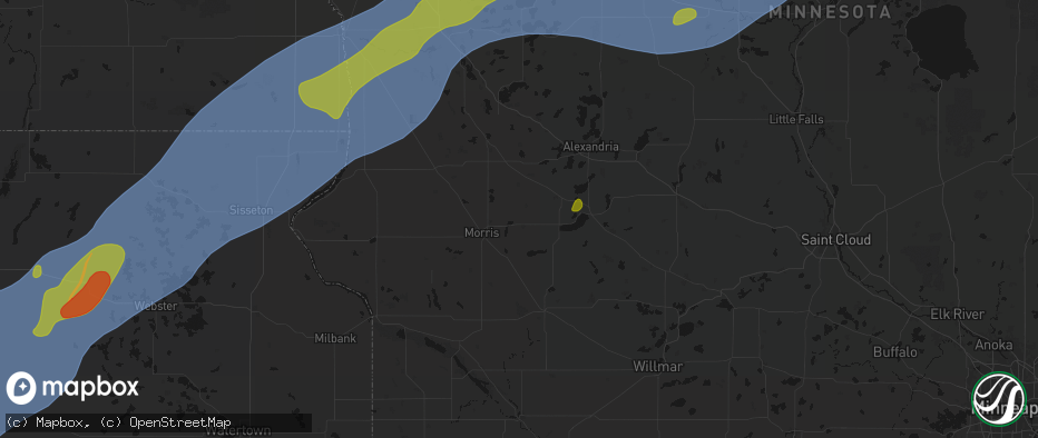 Hail map in Cyrus, MN on June 29, 2026