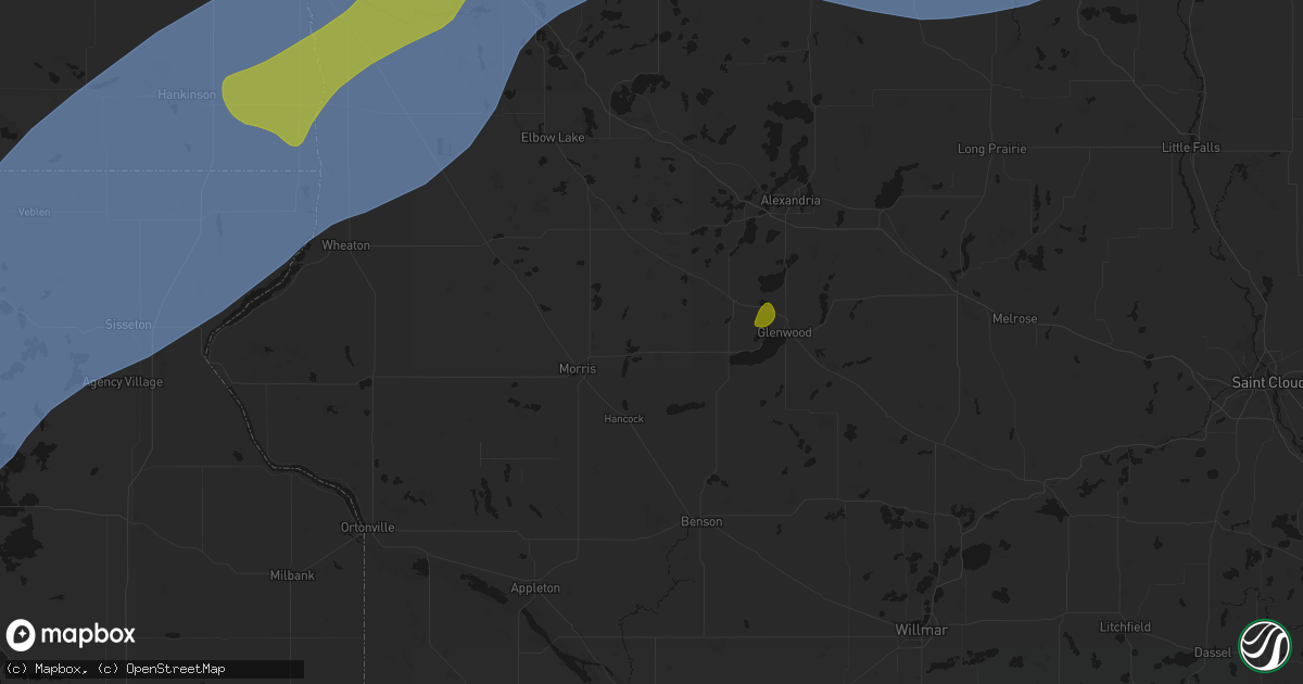 Hail map in Cyrus, MN on June 29, 2026
