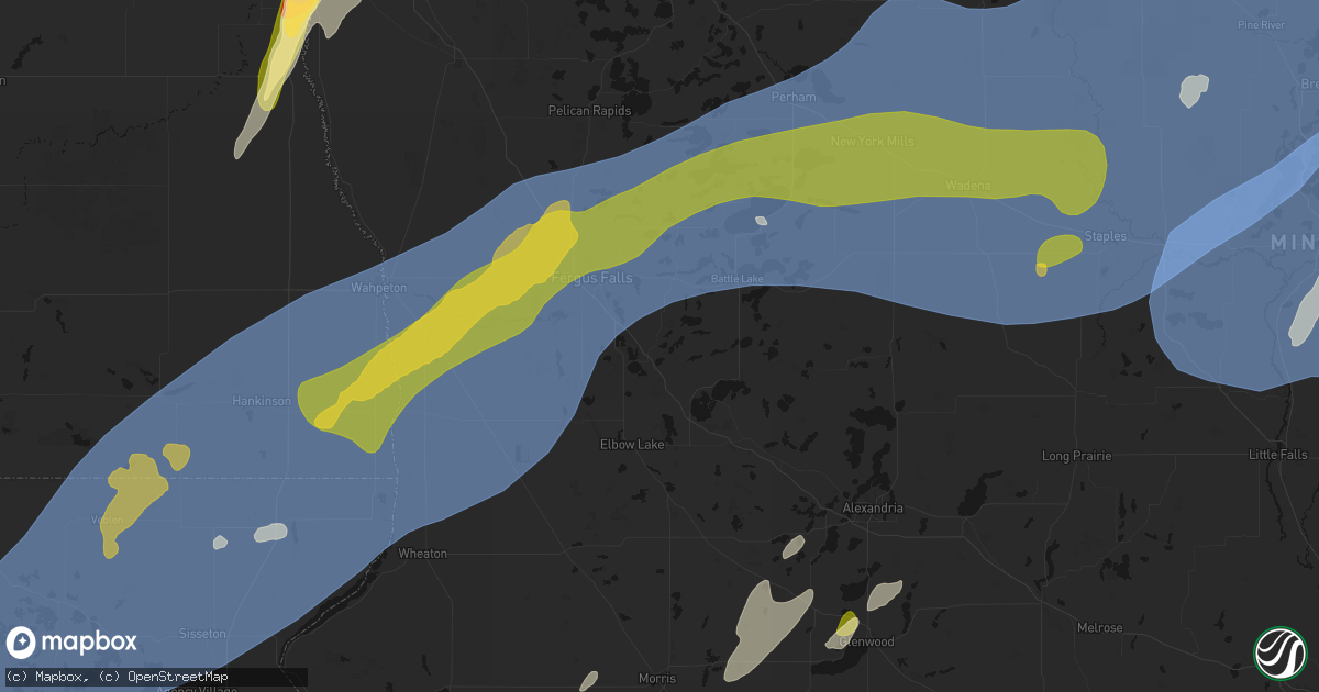Hail map in Dalton, MN on June 29, 2026