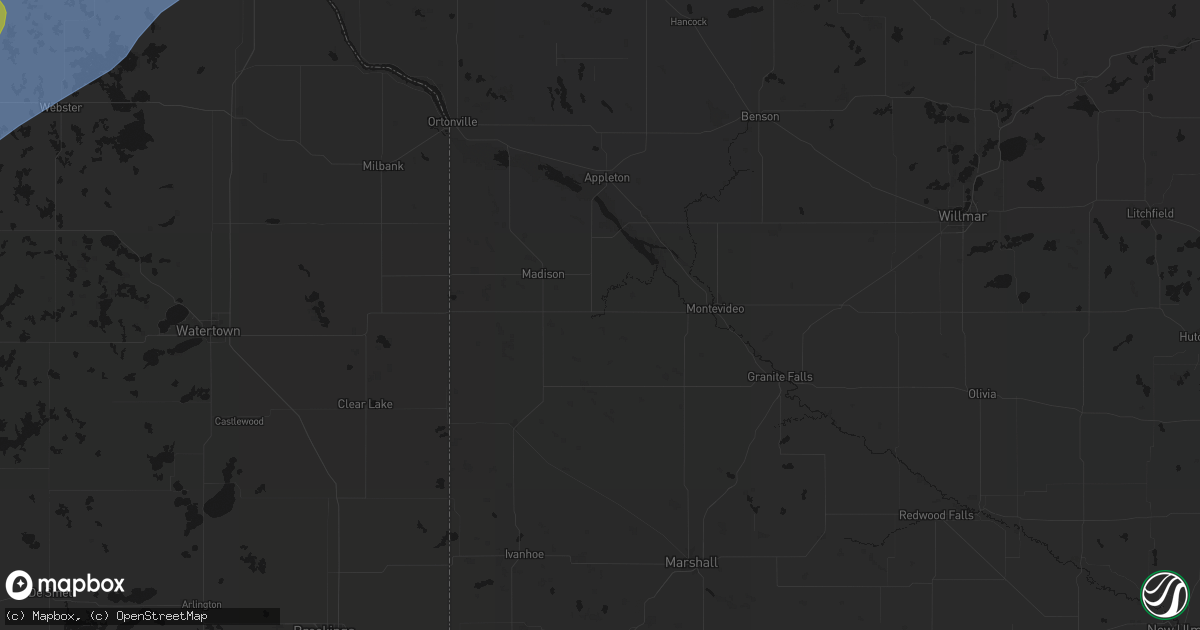 Hail map in Dawson, MN on June 29, 2026