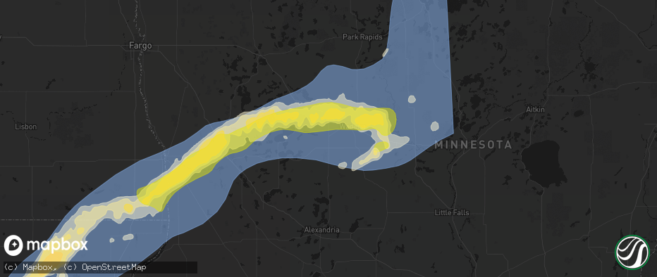 Hail map in Deer Creek, MN on June 29, 2026