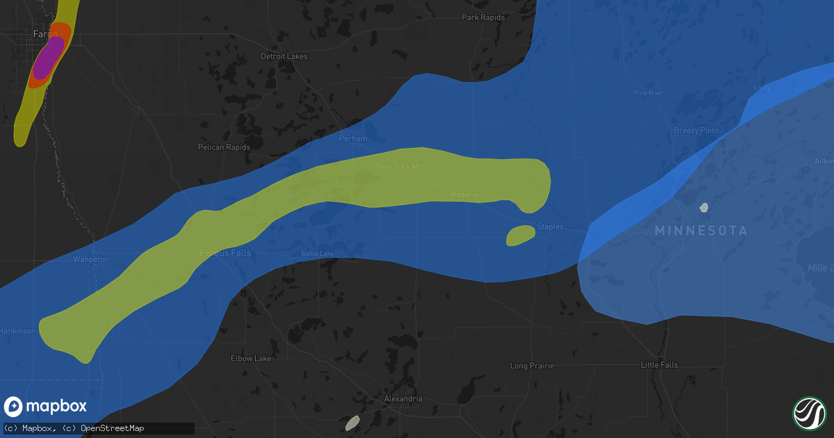 Hail map in Deer Creek, MN on June 29, 2026