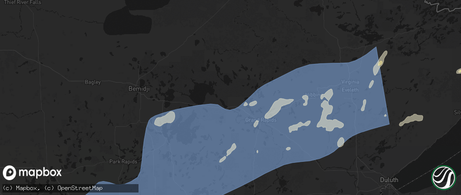Hail map in Deer River, MN on June 29, 2026