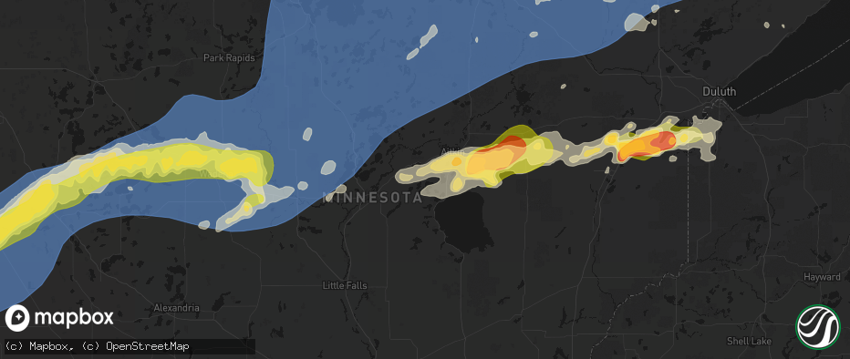 Hail map in Deerwood, MN on June 29, 2026