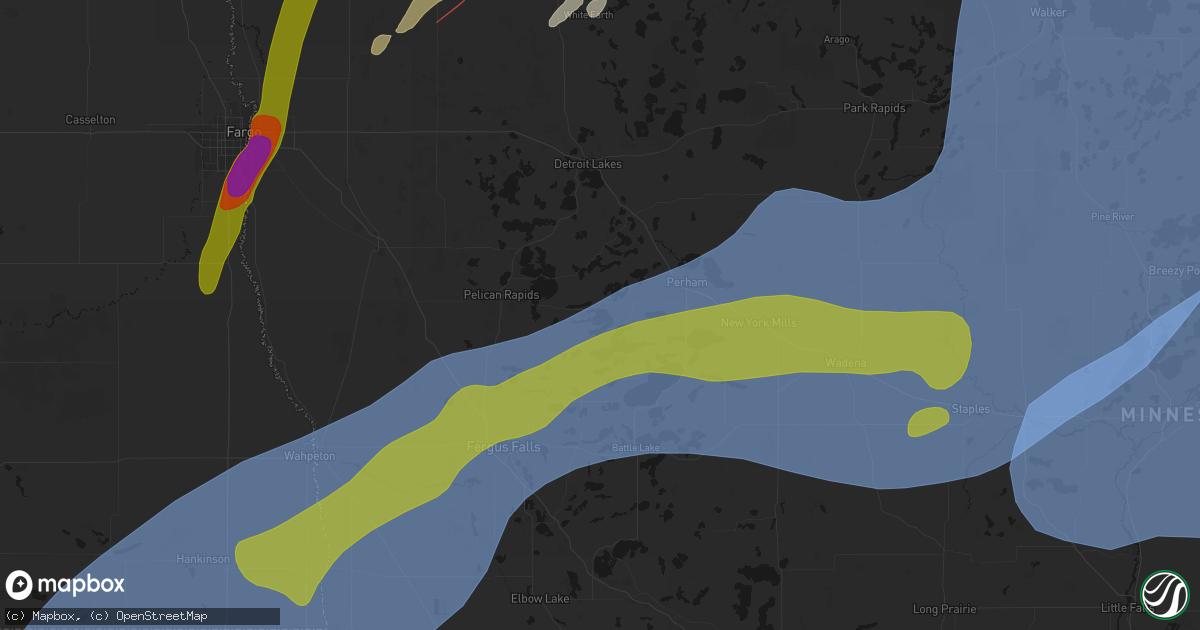 Hail map in Dent, MN on June 29, 2026