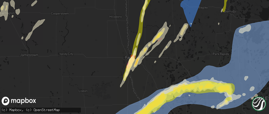 Hail map in Dilworth, MN on June 29, 2026