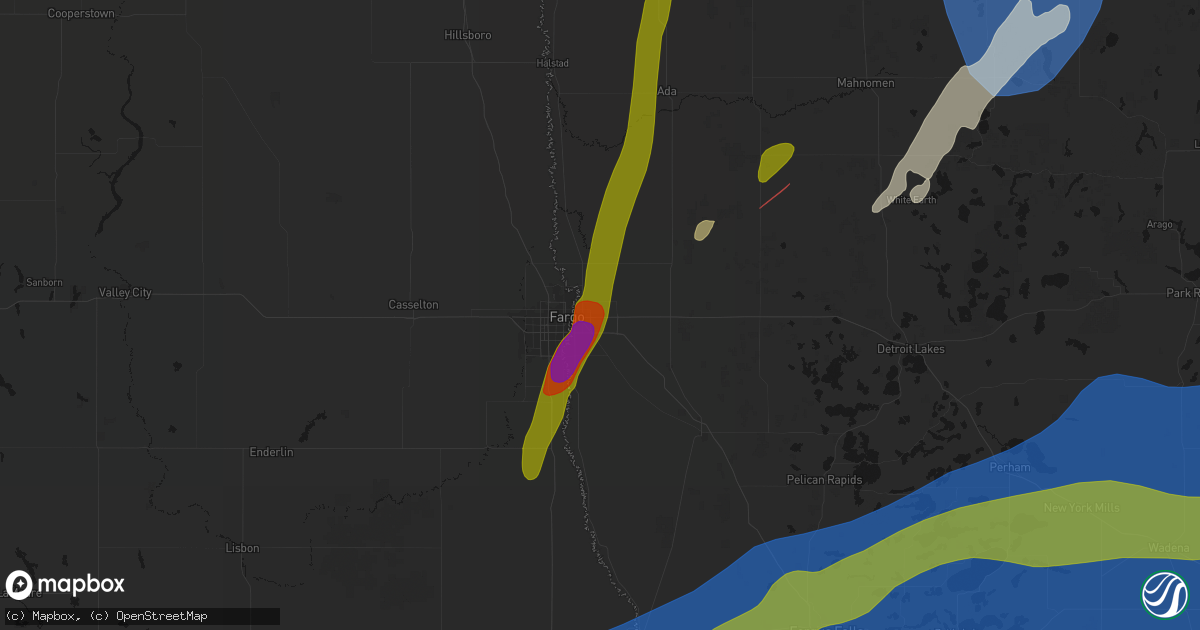 Hail map in Dilworth, MN on June 29, 2026