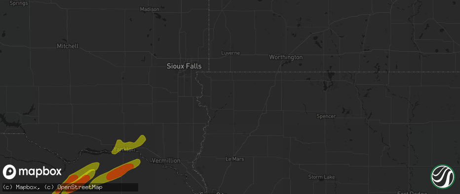 Hail map in Doon, IA on June 29, 2026