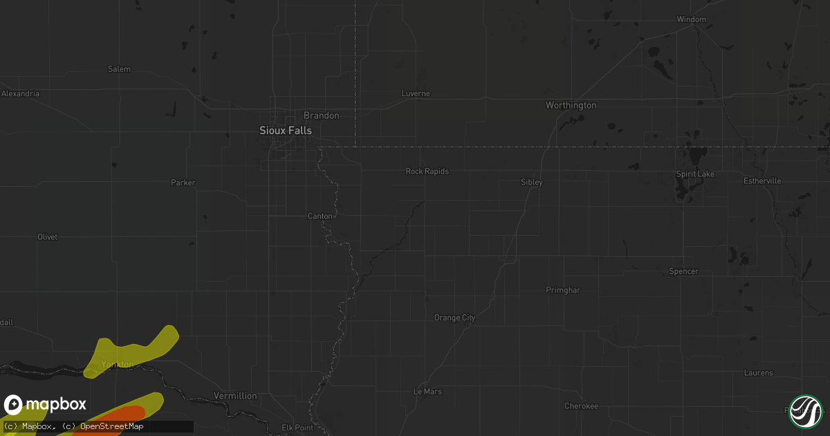 Hail map in Doon, IA on June 29, 2026