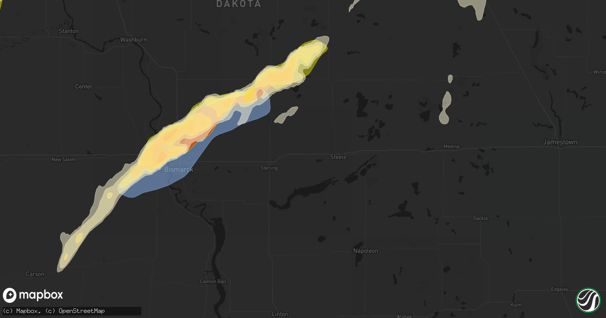 Hail map in Driscoll, ND on June 29, 2026