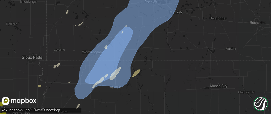 Hail map in Dunnell, MN on June 29, 2026