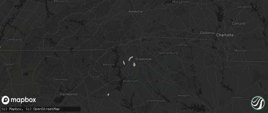 Hail map in Easley, SC on June 29, 2026