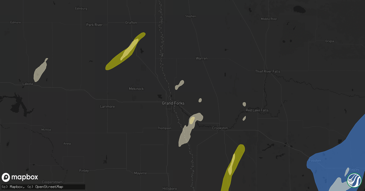 Hail map in East Grand Forks, MN on June 29, 2026