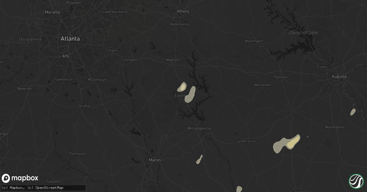 Hail map in Eatonton, GA on June 29, 2026