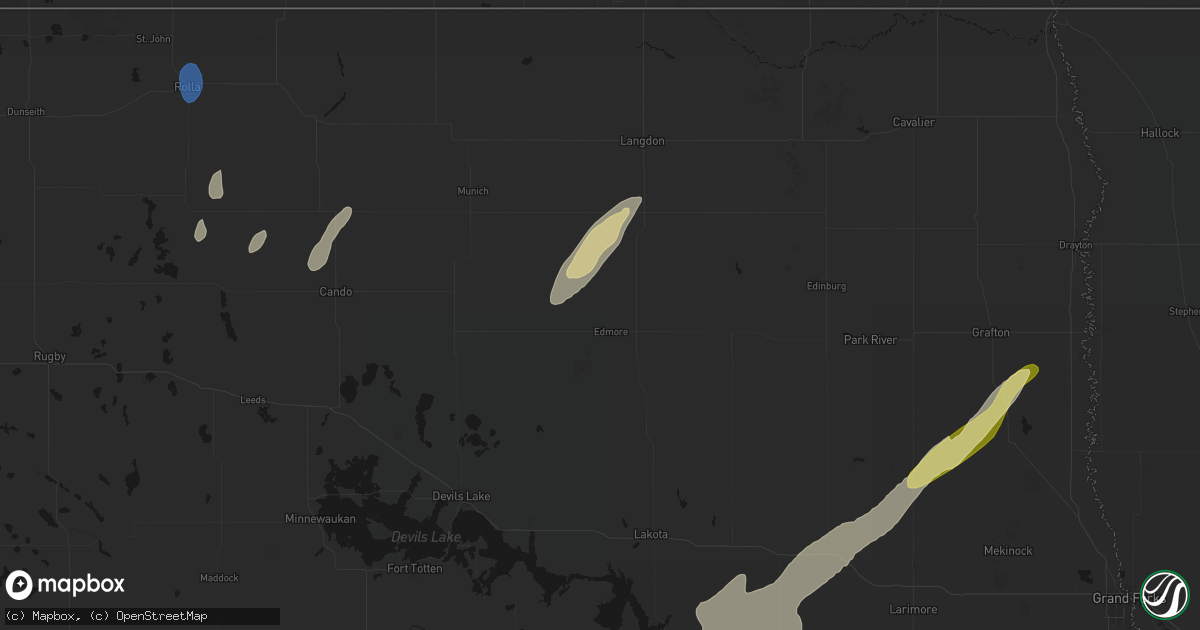 Hail map in Edmore, ND on June 29, 2026