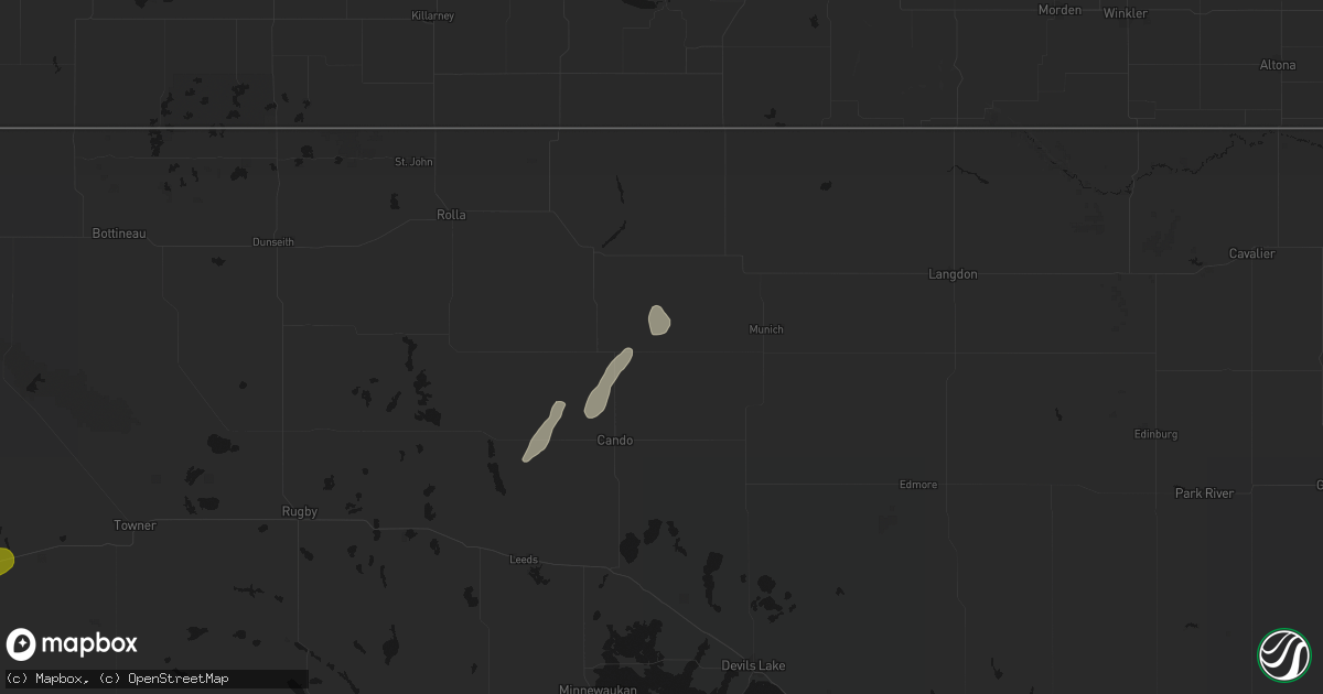 Hail map in Egeland, ND on June 29, 2026