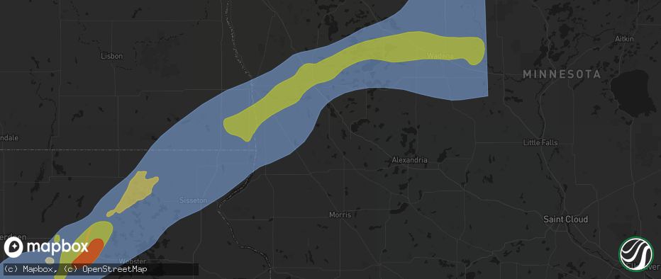 Hail map in Elbow Lake, MN on June 29, 2026
