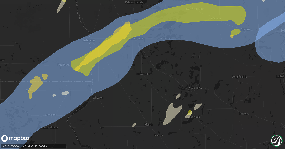 Hail map in Elbow Lake, MN on June 29, 2026