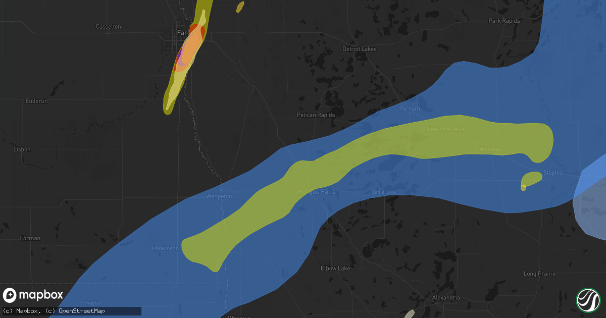 Hail map in Elizabeth, MN on June 29, 2026