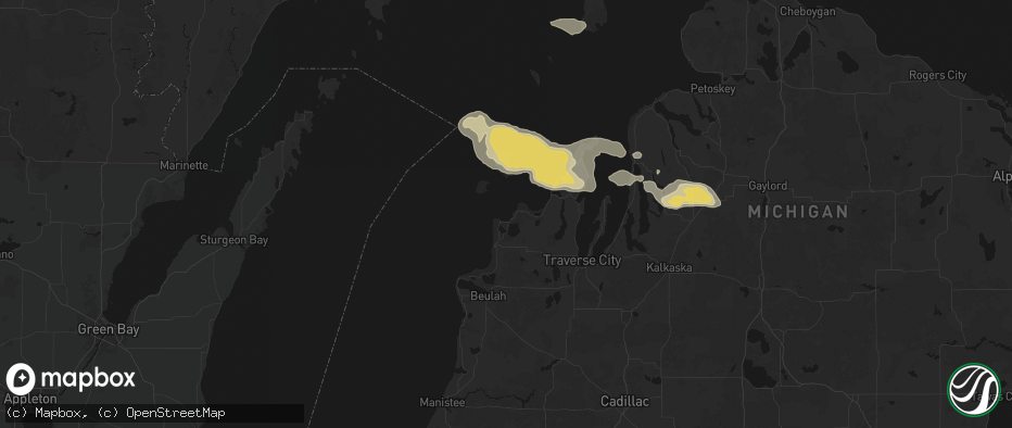 Hail map in Empire, MI on June 29, 2026