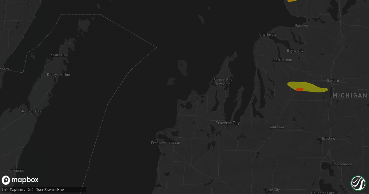 Hail map in Empire, MI on June 29, 2026