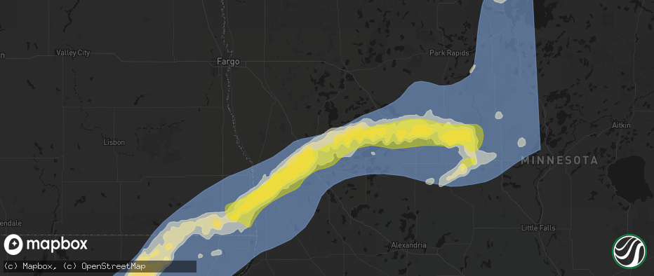 Hail map in Erhard, MN on June 29, 2026