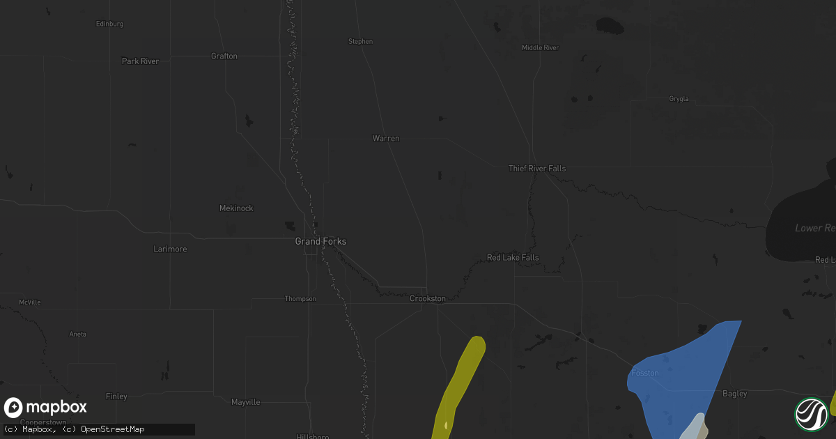 Hail map in Euclid, MN on June 29, 2026