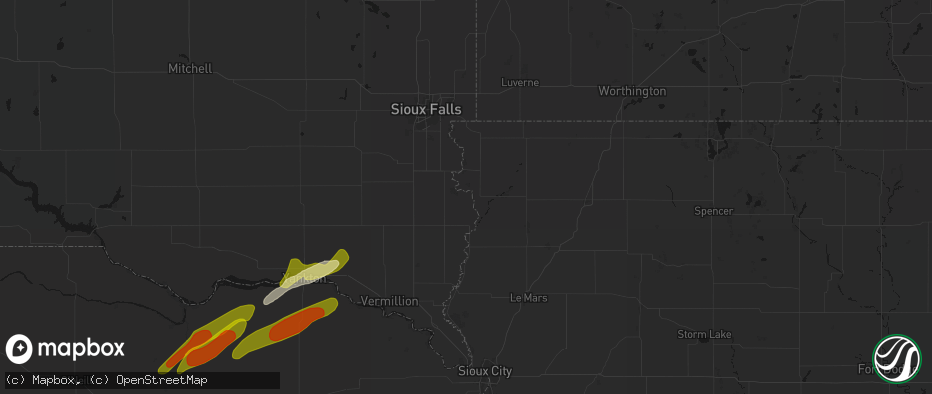 Hail map in Fairview, SD on June 29, 2026