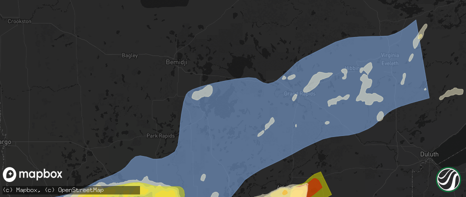 Hail map in Federal Dam, MN on June 29, 2026