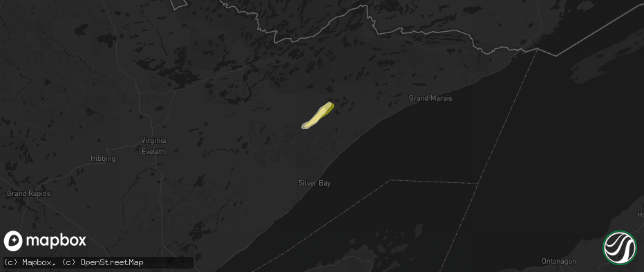 Hail map in Finland, MN on June 29, 2026