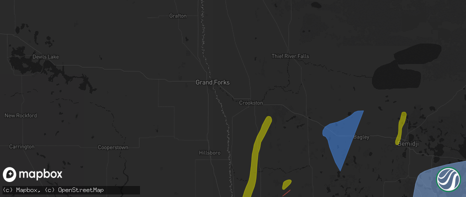 Hail map in Fisher, MN on June 29, 2026