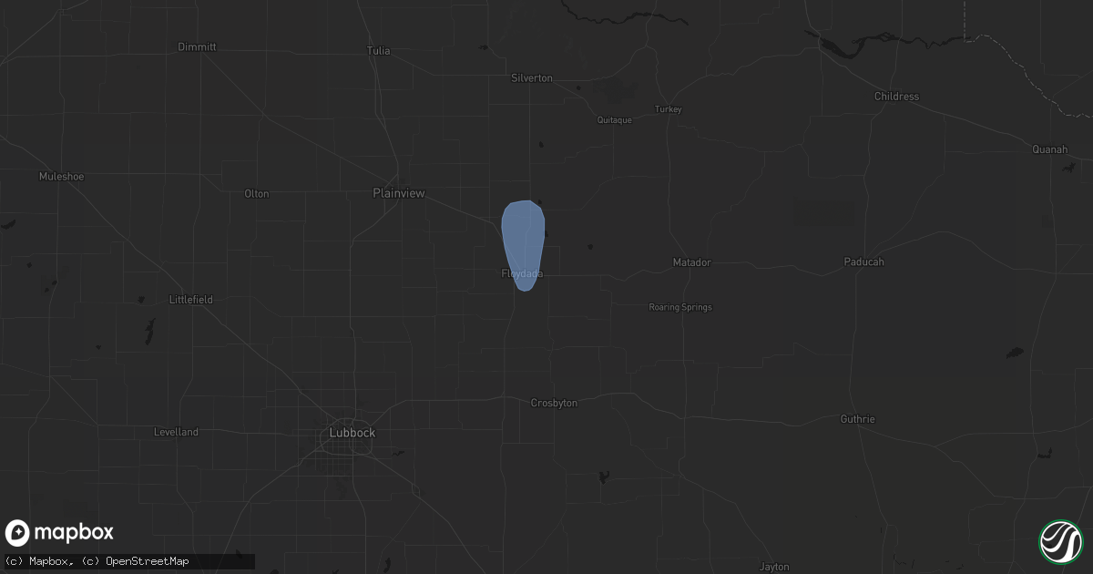 Hail map in Floydada, TX on June 29, 2026