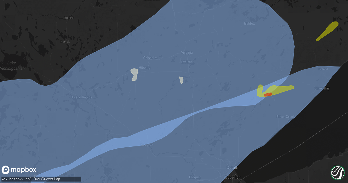 Hail map in Forbes, MN on June 29, 2026