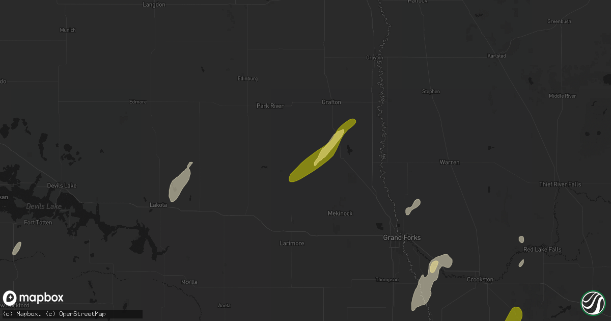 Hail map in Forest River, ND on June 29, 2026
