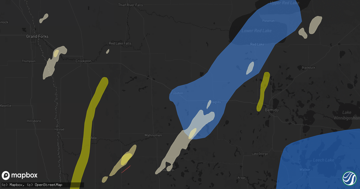 Hail map in Fosston, MN on June 29, 2026