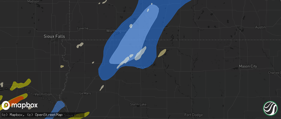 Hail map in Fostoria, IA on June 29, 2026
