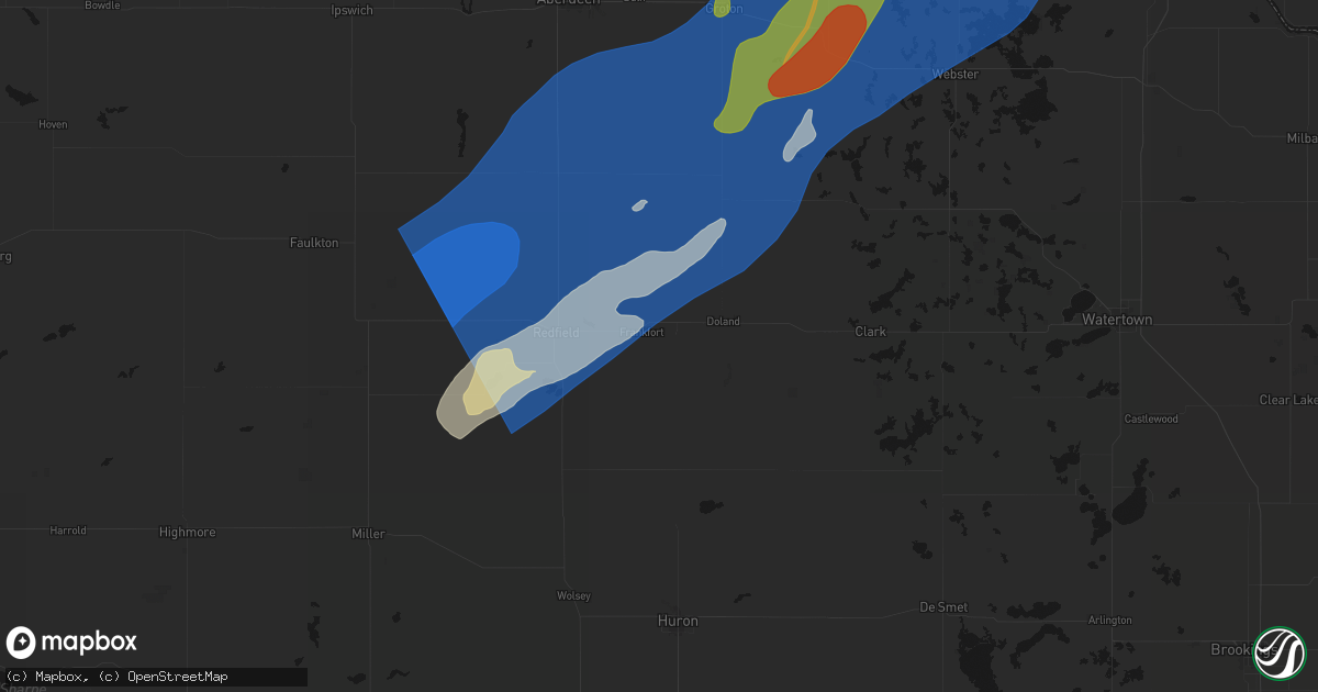 Hail map in Frankfort, SD on June 29, 2026