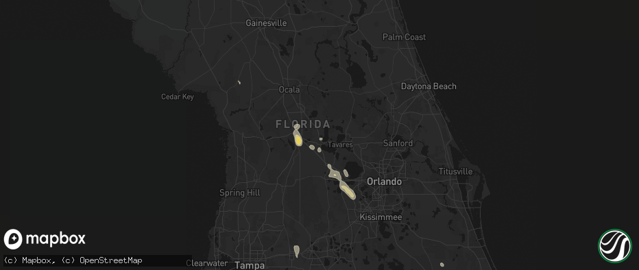 Hail map in Fruitland Park, FL on June 29, 2026