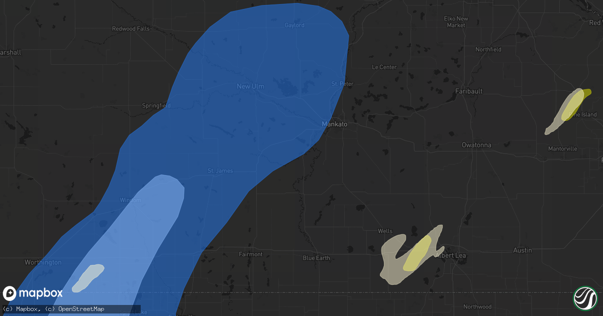 Hail map in Garden City, MN on June 29, 2026