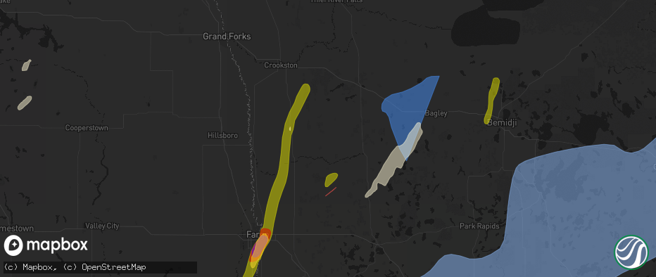 Hail map in Gary, MN on June 29, 2026
