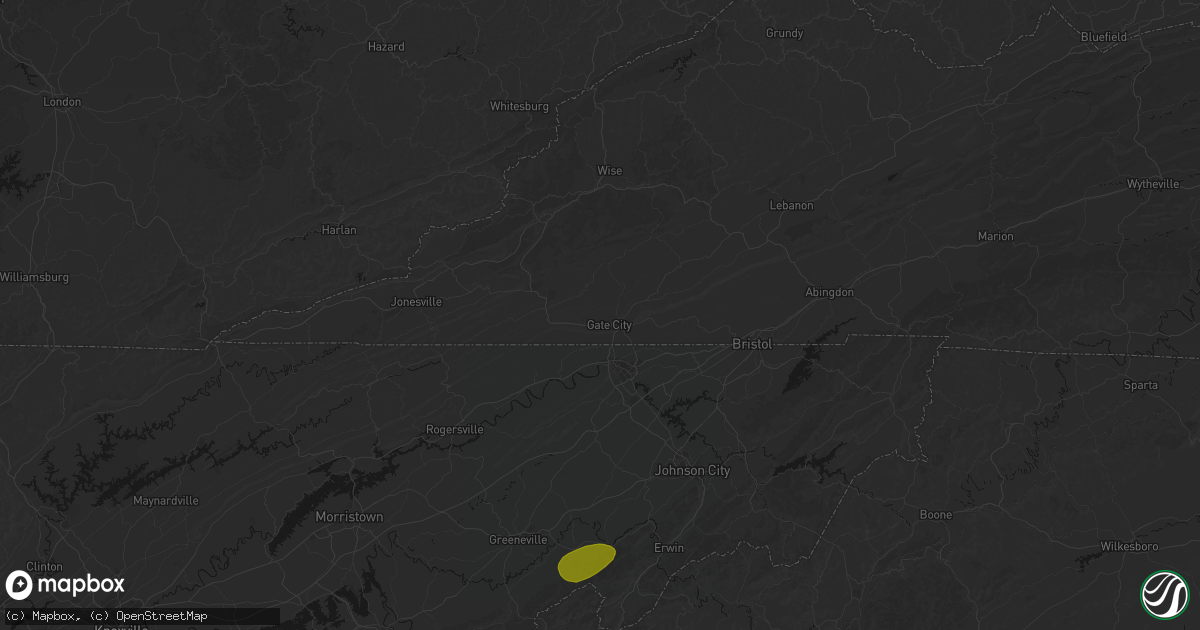 Hail map in Gate City, VA on June 29, 2026