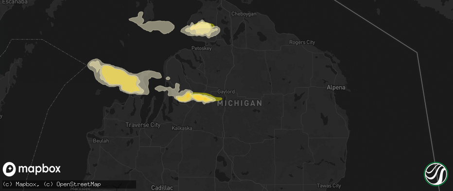 Hail map in Gaylord, MI on June 29, 2026