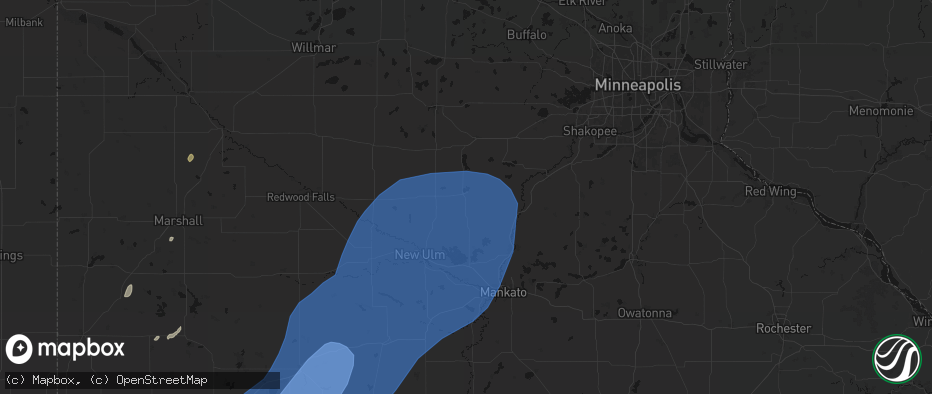 Hail map in Gaylord, MN on June 29, 2026