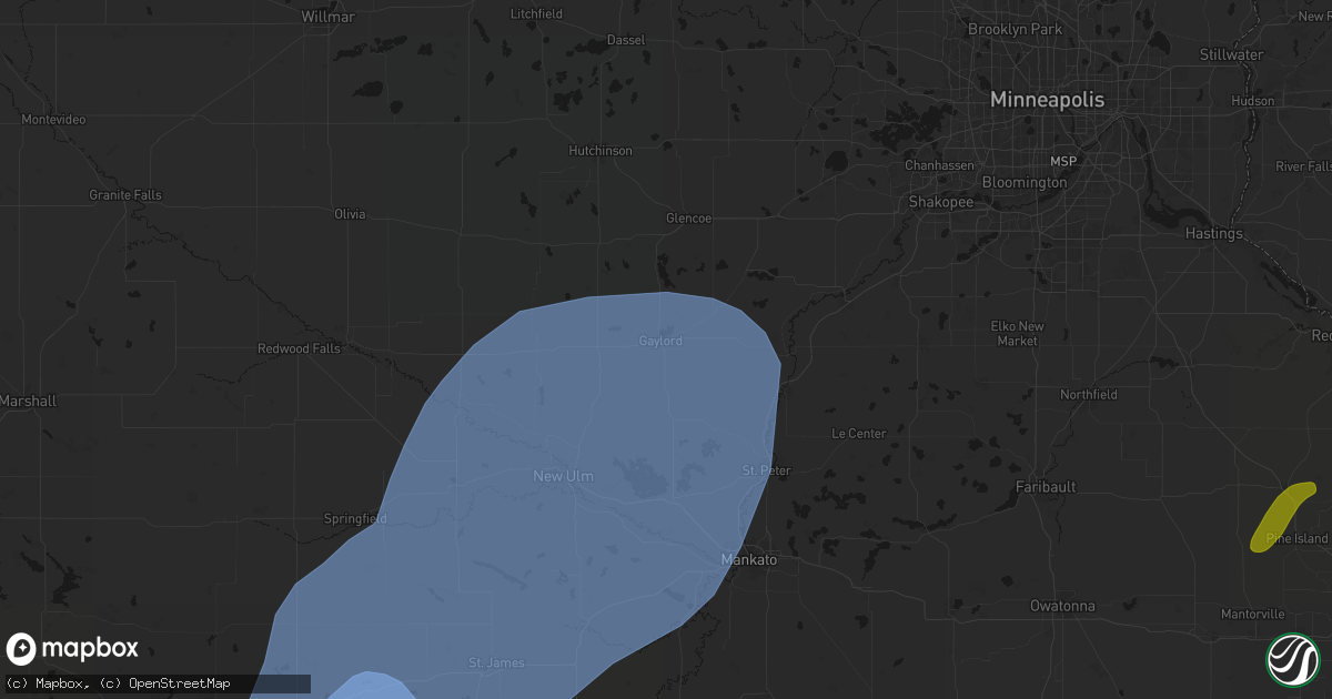 Hail map in Gaylord, MN on June 29, 2026