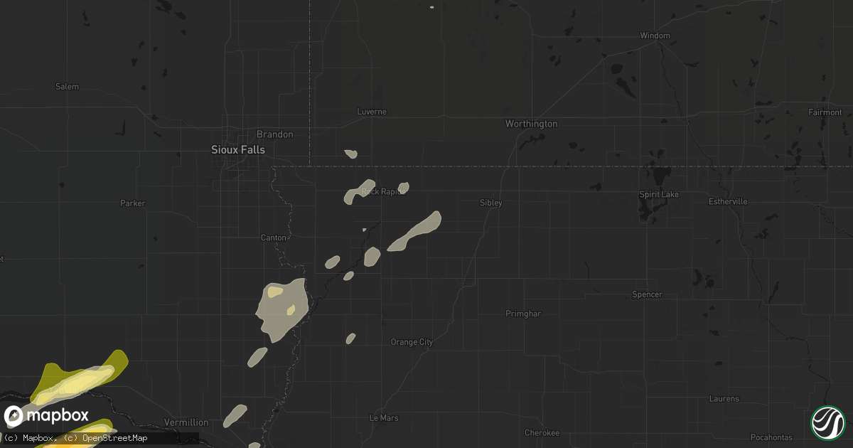 Hail map in George, IA on June 29, 2026